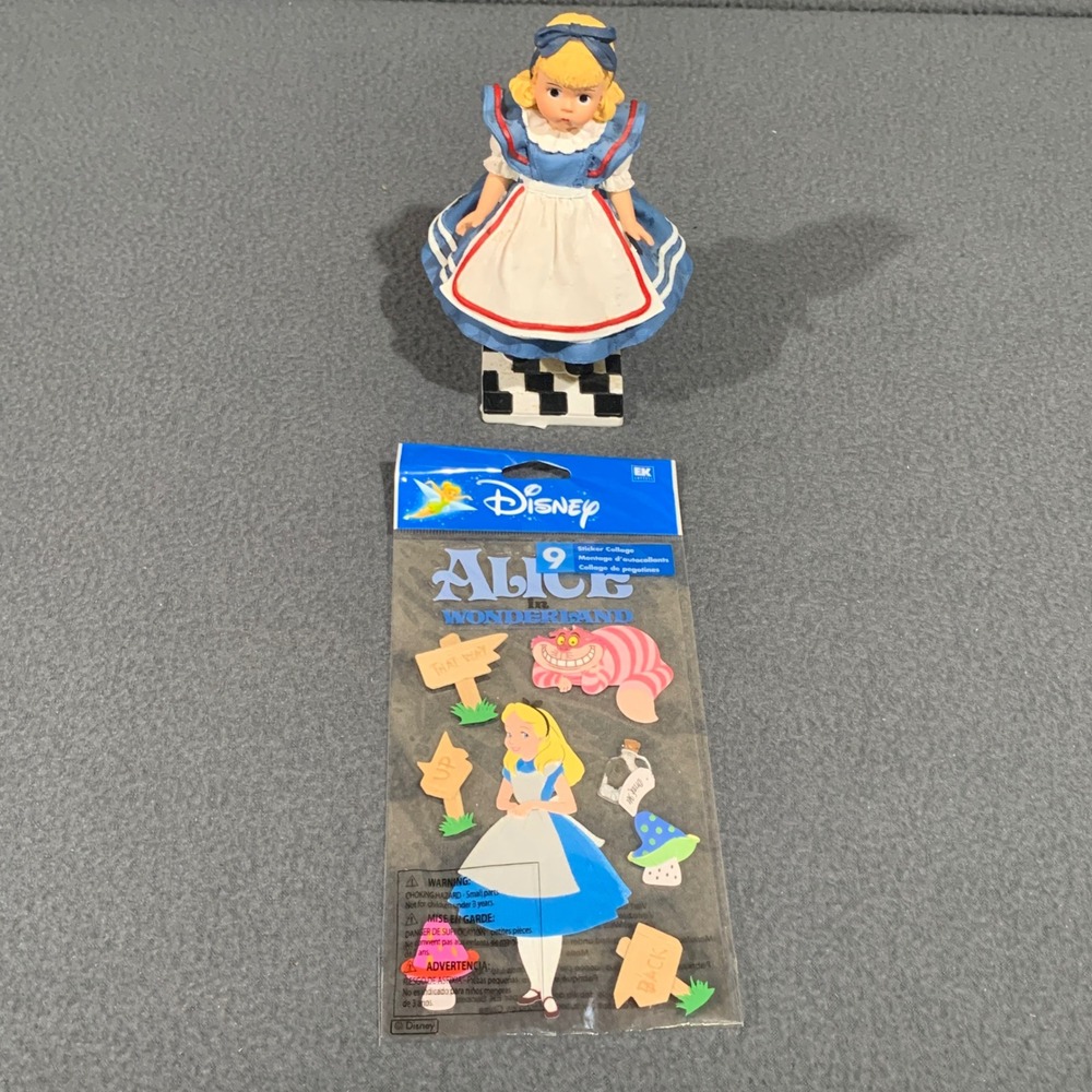 Madame Alexander Alice in Wonderland Resin Figurine 1999 + Stickersโ Collectible
